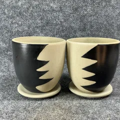 【新品】植木鉢 / NA011-115WB 【２鉢セット】/オフホワイト＆ブラック / 陶器 鉢 和風 インテリア 多肉植物 おしゃれ コーデックス