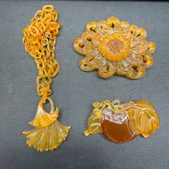 【お得・３点セット】鼈甲　白甲　乱菊　ブローチ　本鼈甲　着物　簪　和装小物　浴衣