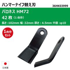 42枚 1台分 バロネス HM72 ハンマーナイフ ハンマーナイフモア 替え刃 草刈機替刃 日本製 高品質 送料無料 36HK03999