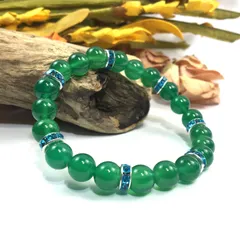 パワーストーン ブレスレット 緑瑪瑙 天然石ブレス （ライトブルー）レディース 女性  数珠ブレス 開運 プレゼント ギフト  [9]