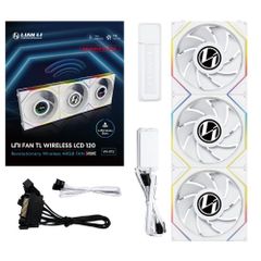 Lian Li UNI FAN TL Wireless LCD 120 Reverse Blade White Triple Packのサムネイル