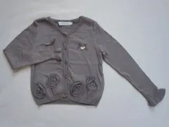 タルティーヌ エ ショコラ タルティーヌエショコラ tartine et chocolat アウトレット 子供服 女の子 長袖 カーディガン グレー 小豆色 お花 春 秋 110cm ★3 トップス ガールズ 女児 キッズ 【中古】 ユーズド