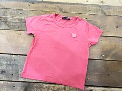 W32★Acne Studios/アクネ ストゥディオズ フェイスパッチクルーネックT 半袖Tシャツ クルーネック ピンク 4-5(120) トップス USED ★
