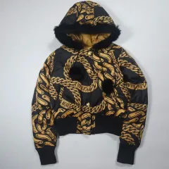 希少 00s ROCA WEAR ファー 光沢 ダウンジャケット ラインストーン 希少 00s ROCA WEAR ファー 光沢 ダウンジャケット ラインストーン
