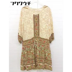 ◇ ◎ Simplicite 花柄 プリント ウエストリボン 長袖 膝丈 ワンピース イエロー マルチ レディース 【中古】 【1105140009018】のサムネイル