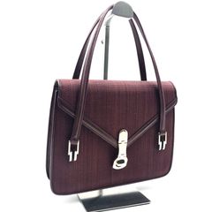 COMTESSE】ホースヘア×レザー ボルドー ゴールド金具 トートバッグ