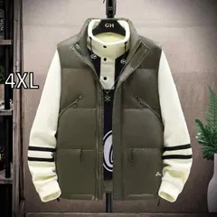 [4XL]春 コーデ メンズ  服 シンプル ファッション オシャレ 大人 かっこいい 大きいサイズ ストリート 紳士服 冬 ダウン ベスト フード レス スタンドカラー チョッキ ホワイトダックダウン ジャケット
