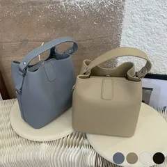 バケツバッグ レディース バッグ トートバッグ ショルダーバッグ 斜め掛け 無地 シンプル ハンドバッグ ブルー ブラック ベージュ オフホワイト 春 秋 韓国
