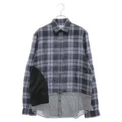 Maison Margiela 10 (メゾン マルジェラ) 16SS 切替 リネン チェック柄 長袖シャツ ブルー/ネイビー S50DL0268のサムネイル