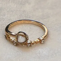 ゴールドメッキ　リング　ジルコニア人工石　指輪  15号　0802