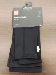 【未使用】【サイズは商品説明参照】[UNDER ARMOUR(アンダーアーマー)] アームカバー アームスリーブ ヒートギア UPF50 トレーニングアクセサリー 1313490 メンズ ブラック 表記サイズL　Y-739