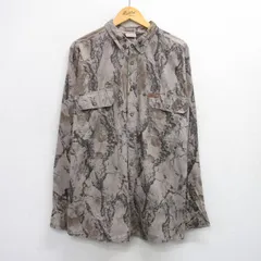 XL/古着 ウールリッチ 長袖 ハンティング シャツ メンズ 00s 大きいサイズ ロング丈 コットン ボタンダウン グレー他 迷彩 spe 25oct02 中