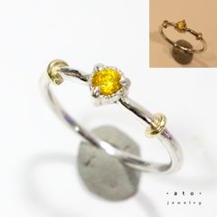 サファイアミル打ち留めシルバープレートデザインリング約12号
