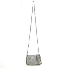 美品 STELLA McCARTNEY ステラマッカートニー ファラベラ チェーン フラップ ミニショルダーバッグ グレー レディース 古着 中古 USED