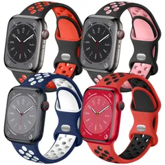 【在庫処分】watch Apple コンパチブル iWatch コンパチブル 耐衝撃 series 着脱しやすい 取り付け簡単 バンド バンド se2 見た目良し 使い勝手 se 防水 ダブルバックル 9 耐久 8 軽量 多空気穴ベルト 7 通気性 柔らかい