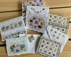 【お試し】【新品・未使用】Carol Wilson キャロルウィルソン メッセージカード3枚セット【A】【ティーパーティー】