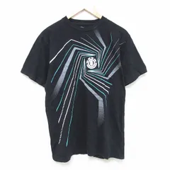 L/古着 エレメント Element 半袖 ブランド Tシャツ メンズ ビッグロゴ コットン クルーネック 黒 ブラック 24apr13 中古