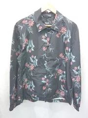 ◇ ⊇ AZUL BY MOUSSY アズール バイマウジー 花柄 長袖 コーチジャケット サイズL ブラック系 マルチ メンズ E  【1507100015846】
