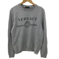Versace ロゴスウェット　トレーナー　グレー　Lサイズ VERSACE - 美品 ヴェルサーチ VERSACE スウェット トレーナー