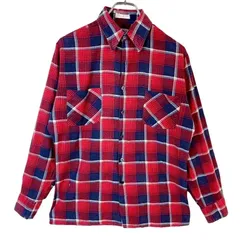 80sディッキーズDickies白タグ長袖チェックシャツフランネルシャツ好配色マルチカラー赤レッド青ブルー白ホワイトY2Kグランパコアネオストリートvintageヴィンテージ50328