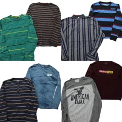 古着卸 まとめ売り ブランドMIX 長袖Tシャツ 8枚セット (メンズ M ) GAP バンズ トミーヒルフィガー アメリカンイーグル 中古 古着 NC0584