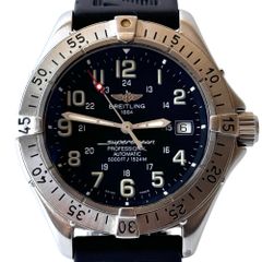 【希少】ブライトリング　BREITLING　スーパーオーシャン　A17345　自動巻　デイト表示　黒　ラバーベルト