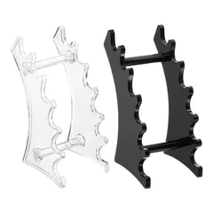 uxcell 2個セットのプラスチックペンホルダー 6スロットのアクリルペンディスプレイスタンド アイブロウペンラ ック オフィス・ホーム・ストア用のメイクブ ラシオーガナイザー（クリア・横/縦・黒）