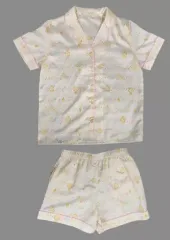 【中古】衣料雑貨 集合 サテンパジャマ(半袖＆ショートパンツ) オフホワイト レディースLサイズ 「ちいかわ なんか小さくてかわいいやつ×GU」