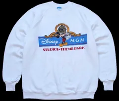 80s USA製 Disney MGM STUDIOS THEME PARK ディズニー ミッキー マウス スウェット 白 XL★ビンテージ ハリウッド キャラ ホワイト