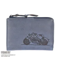 ☆ BLUE ☆ PEANUTS JOE COOL R二つ折り財布 スヌーピー 財布 本革 二つ折い財布 SNOOPY サイフ さいふ PEANUTS ピーナッツ JOE COOL ジョークール 2つ折り L字ファスナー ウォレット 小銭入れ レディース 大人