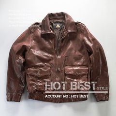 27622復刻：ヌメ革 1.2mmタンニン原色カウハイド A2フライトジャケット