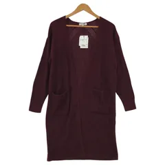 美品 PLST プラステ タグ付き ワッフル ボタンレス ロングカーディガン sizeM/ボルドー