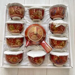 古九谷　九谷焼　赤絵　永楽　菓子皿　茶道具　６客 古九谷 九谷焼 赤絵 永楽 菓子皿 茶道具 6客