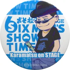 【中古】バッジ・ピンズ(キャラクター) カラ松(背景青×白) トレーディング缶バッジ ANIMEver. 「おそ松さん on STAGE ～SIX MEN’S SHOW TIME～」