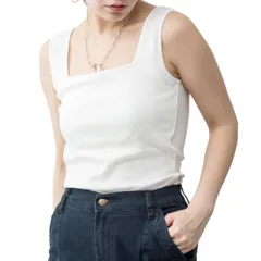 【M】カップ付きタンクトップ ブラトップ スクエアネック インナー レディース ノーブラ感覚 大きいサイズ まぁるい優しさ。カップ付きスクエアタンクトップ ノースリーブ スクエアタンクトップ ブラタンクトップ ナイトブラ 綿100 美胸 ゆったり 透けにくい