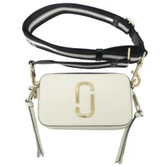 美品 THE MARC JACOBS マークジェイコブス スナップショット クロスボディ ショルダーバッグ M0012007 ホワイト×ブラック レディース 古着 中古 USED