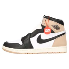 NIKE (ナイキ) ウィメンズ エアジョーダン1 レトロ ハイ OG ラテ ハイカットスニーカー ホワイト/ベージュ US9.5/26.5cm FD2596-021