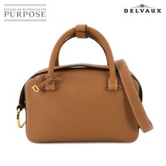 未使用 展示品 デルヴォー DELVAUX クールボックス ミニ 2way ハンド ショルダー バッグ レザー ブラウン AA0556AQY 90289028