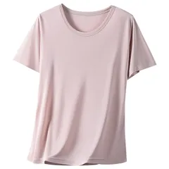 レディース シルク100% 半袖 Tシャツ インナー 肌着 丸首 Uネック 吸湿性 肌に優しい 保湿 光沢 快適 敏感肌 伸縮性 無地 シンプル 黒 白 大きいサイズ rr-055