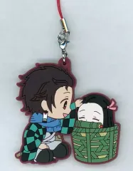 【中古】雑貨 竈門炭治郎＆竈門禰豆子 ラバーマスコット 「ガシャポンくじ 鬼滅の刃 あそーと」 B賞