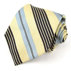 フェアファクス ネクタイ ブランド ストライプ柄 シルク 日本製 ハンドメイド メンズ ベージュ FAIRFAX 【中古】