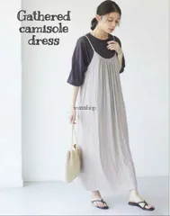 ★Tシャツと合わせて★ギャザーキャミワンピース カジュアルフェミニンマルチコーデ
