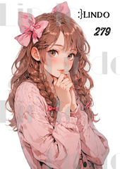 コラージュ素材　人物ステッカー　女の子　A6サイズ　5枚入り　シール　ノーカット　279