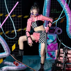 ダンス 衣装 キッズ ガールズ ピンク 白 ヒップホップ 夏 へそ出し 韓国 HIPHOP 春 ラティス 秋 応援団 練習着 ジャズダンス 黒 セットアップ  vii3w578890
