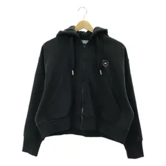 adidas by Stella McCartney / アディダスバイステラマッカートニー | aSMC CROPPED HOODIE / GL4147 ロゴ ジップ スウェット フーディ | XS | ブラック | レディース