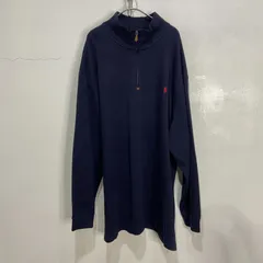 Ralph Lauren☆ビッグサイズ☆ハーフジップコットンニット３XL☆ネイビー☆D24M