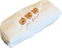 TOMMYFIELD 筆箱 韓国 高校生 ペンケース 可愛いクマ 刺繍 可愛い筆箱 女子 おしゃれ(白3)