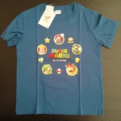 綿100％　スーパーマリオ 　半袖Tシャツ　SR8824・SR8827　ブルー　120cm/130cm/140cm