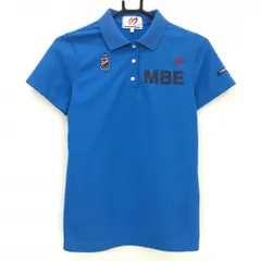 マスターバニー 半袖ポロシャツ ブルー 織生地 胸ロゴ レディース 1(M) ゴルフウェア MASTER BUNNY EDITION