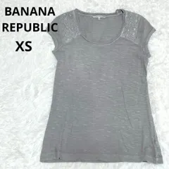 BANANA REPUBLIC バナナパブリック フレンチスリーブ カットソー グレー レース